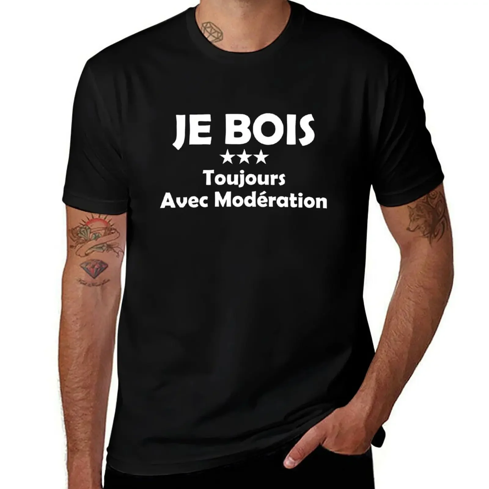 Je Bois Toujours Avec Modération T-Shirt summer 2025 graphic t shirt vintage mens vintage t shirts