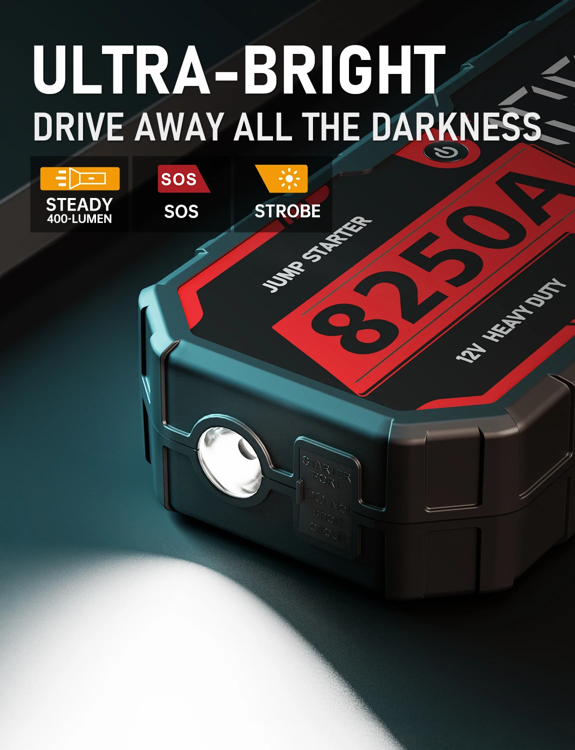 المحمولة سيارة الانتقال كاتب 8250A 12 فولت 32000 مللي أمبير قوة البنك بطارية الداعم مكثف فائق الانتقال كاتب ل كاتب السيارة