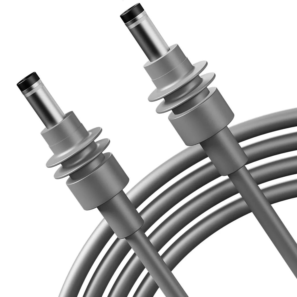 2M DC to DC Power Cable 18AWG Tinned Oxygen-Free Copper Wire 12V-24V Gray DC Male to Male Power Cord for Monitor LED Light