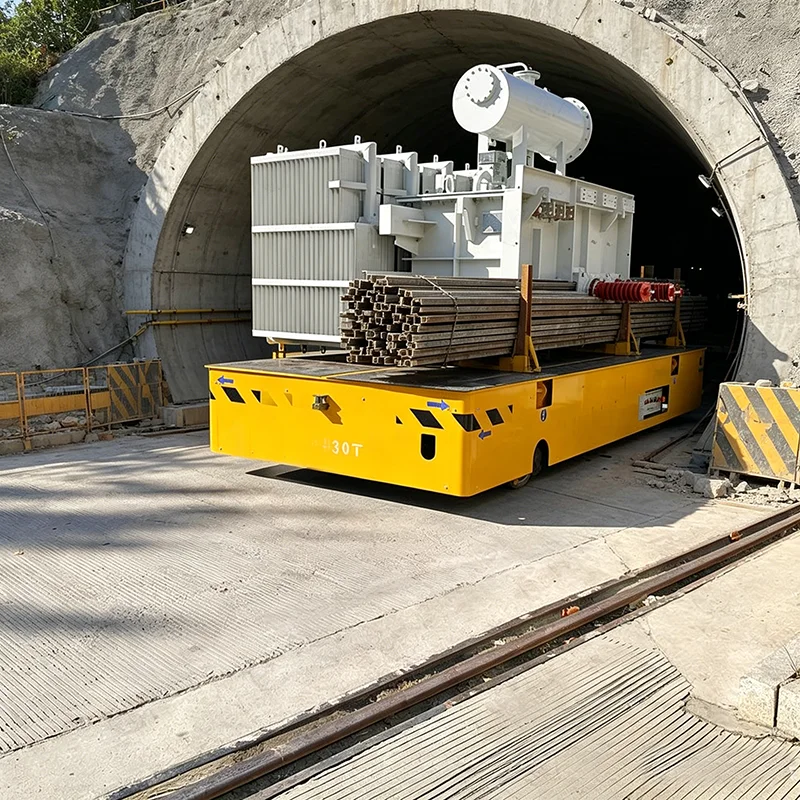 Customized Factory Rail-Free Steel Strip Transfer Cart Battery Powered Remote Control Workshop Logistics Flatbed Mover Trolley