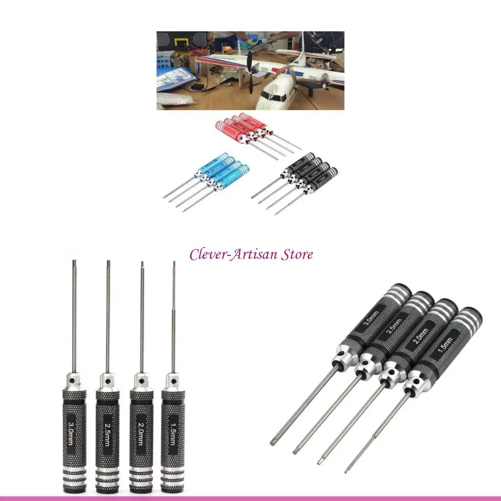 E06B 4PCS/SET ALLEN OUTDRIVERS H1.5 мм/2,0 мм/2,5 мм/3,0 мм отвертка шестнадцатеричной отвертки для модельных самолетов DIY