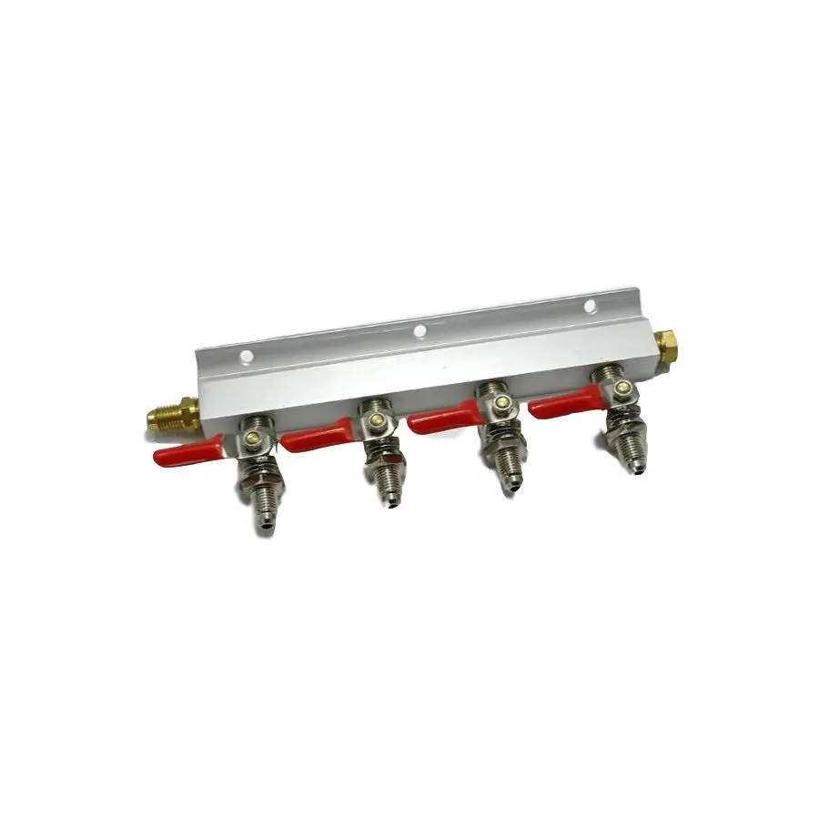 KegLand 4 Output / 4 Way Manifold Gas Line Splitter with Check Valves (1/4\