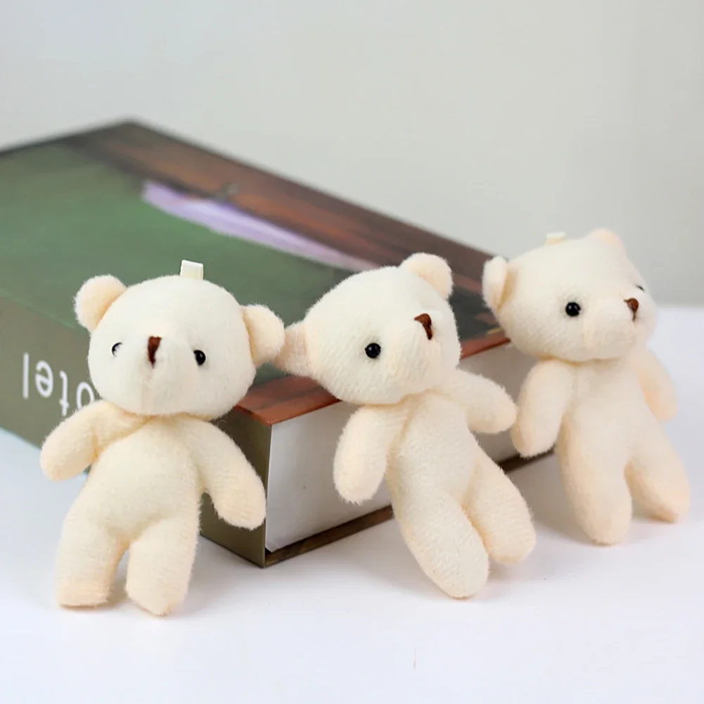 Cute Bear Plush Toys Stuffed Bear Toys Bag Car Key Pendant Kid Girls Toy Birthday Gifts Mini Animal Plush Doll Keychain Key Ring