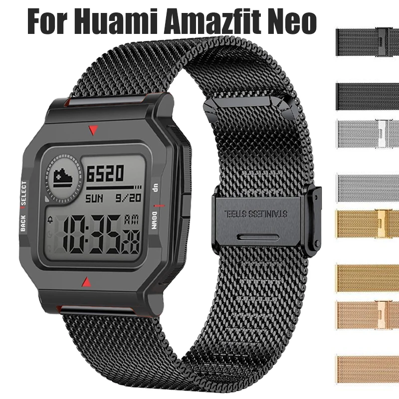 Mesh Milanese Loop für Huami Amazfit Neo Smartwatch Ersatzarmband Edelstahlband für Amazfit Neo Correa