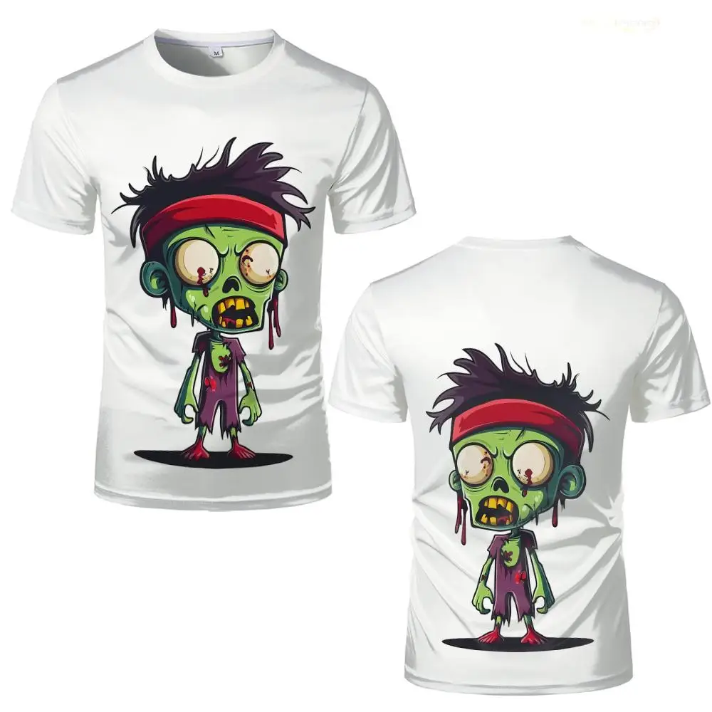 هالوين الرعب نمط تي شيرت عطلة حفلة الكرتون غيبوبة طباعة قصيرة الأكمام بلايز شخصية الهيب هوب الشارع موضة الملابس