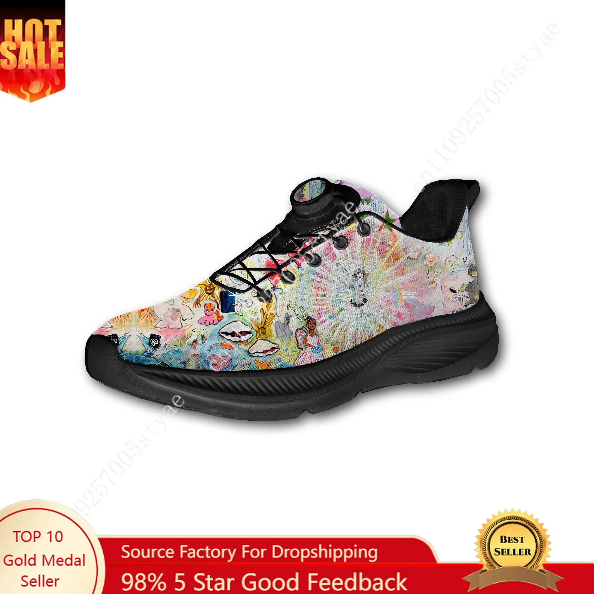 

Bladee 333 Custom Walking Shoes Men Woman Rotating Button Without Laces Shoe Design Logo Lightweight Sneakers Unisex