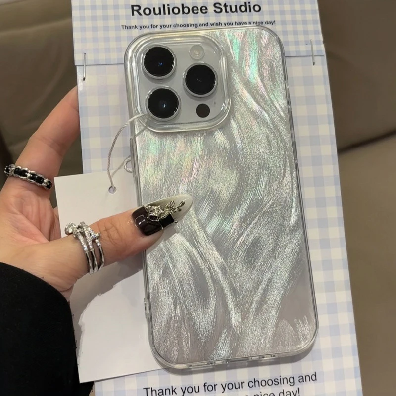 Luxe Mode Laser Funda Telefoon Case Voor iPhone 17 Pro 16 15 14 13 12 11 Pro Max 16E XR XS 16E 7 8 Plus Schokbestendige Bumper Cover