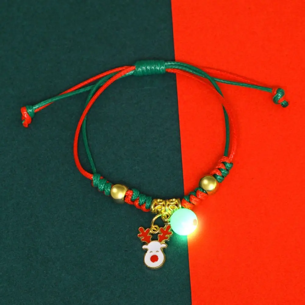 

Overlay Mistletoe Luminous Xmas Bracelet Elk Snowman Merry Christmas Bracelet Christmas Bell Noctilucent Elk Hand Chain Xmas