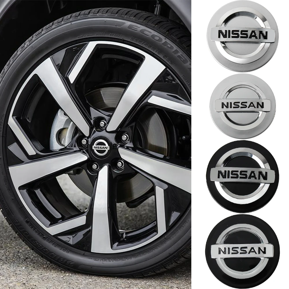 4 Uds 56mm Auto cubo central de rueda neumáticos vehículos tapas cubierta pegatina de llanta insignia para Nissan Nismo GTR Almera x-trail Xterra