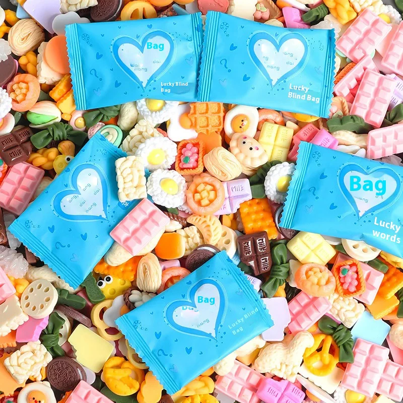 

5-40pcs Mini Resin Blind Box Small Ornaments Cute Kitchen Food Decoration Blind Bags Home Party Creativity Randomly Send Gifts