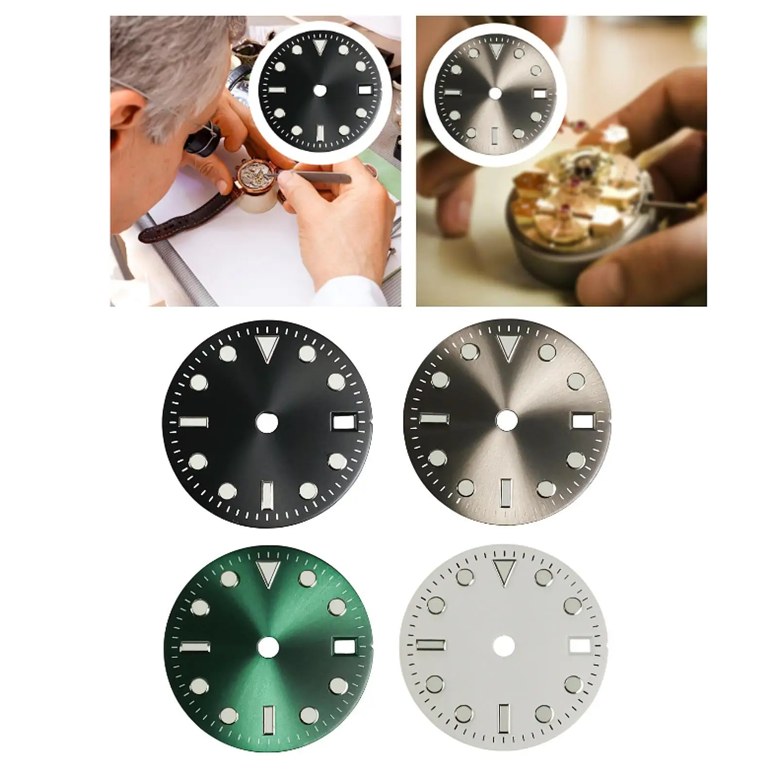 

Циферблат часов 29 мм для модификации механизма NH34 Модный зеленый светящийся