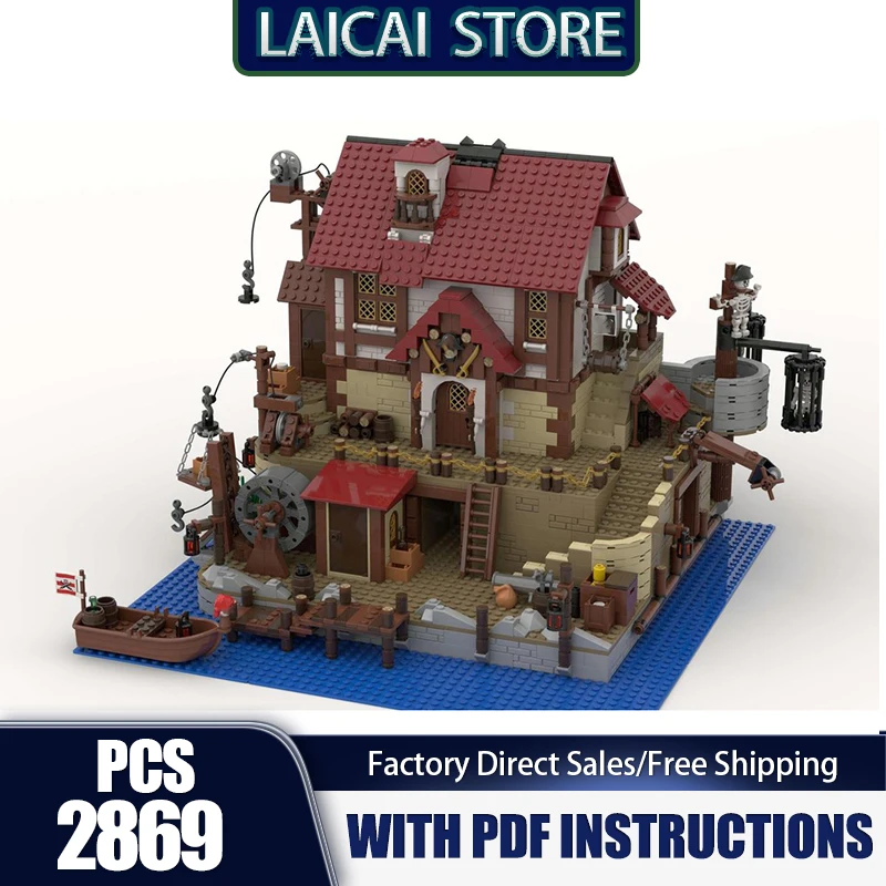 Pirate Fortress Modell Moc Bausteine Die Piraten Pub Gebäude Technologie Modulare Block Weihnachten DIY Spielzeug Urlaub Geschenke