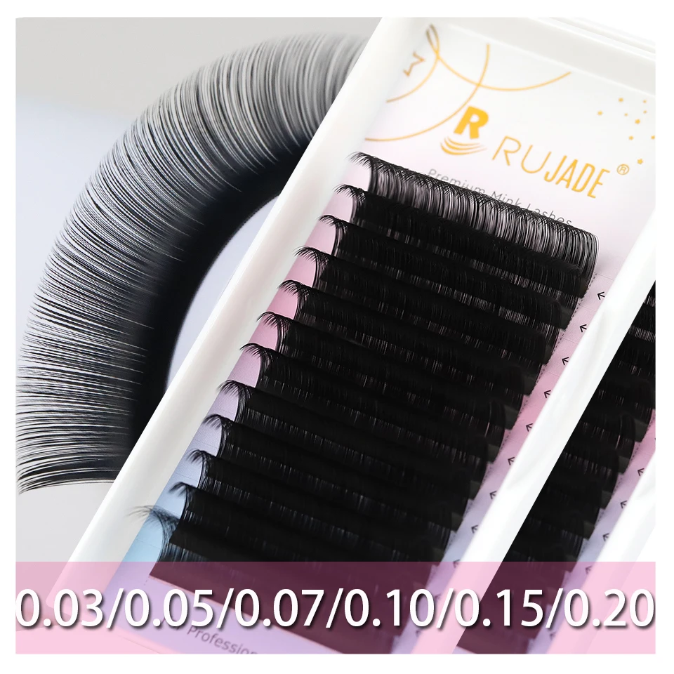 

RUJADE All Matte Black Eyelashes Extensions Russian Volume Cashmere Eyelashes Extension Faux Mink Soft Individual Classic Lashes