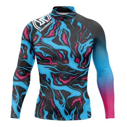 Imagen 2 del producto Camisa de Surf para hombre, diario náutico, Lycra Rashguard RIGHTTRACK para ropa deportiva de Surf, traje de baño UV para playa, ropa UPF50 +