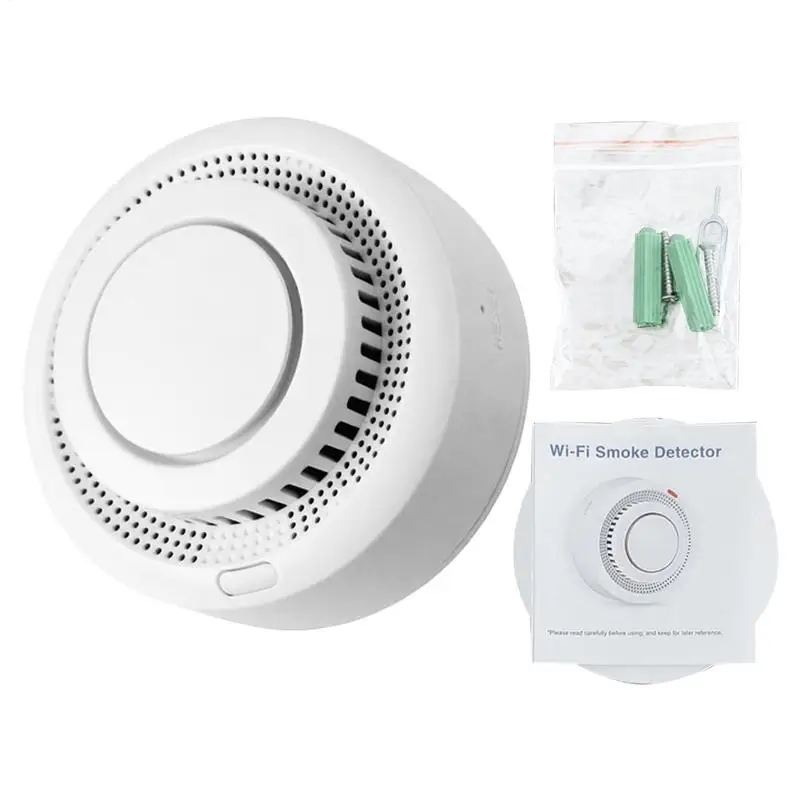 WiFi Fire Detector Smart Fire Alarm WiFi Battery-Powered Fire Detector APP Notification Fire Sensor Wireless Real-Time Home