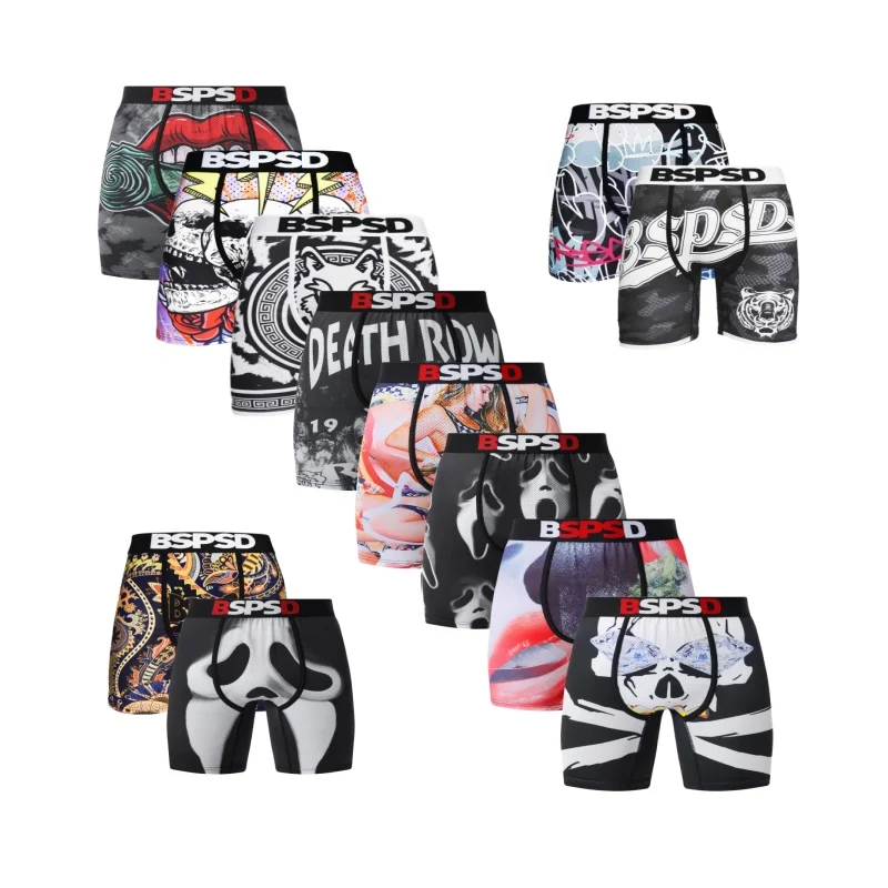 

Classic Men's Boxer Shorts Funny Print Man Underwear Fashion Smooth Fabric Comfort Fit for Lounging Men Boxers Briefs Trunks