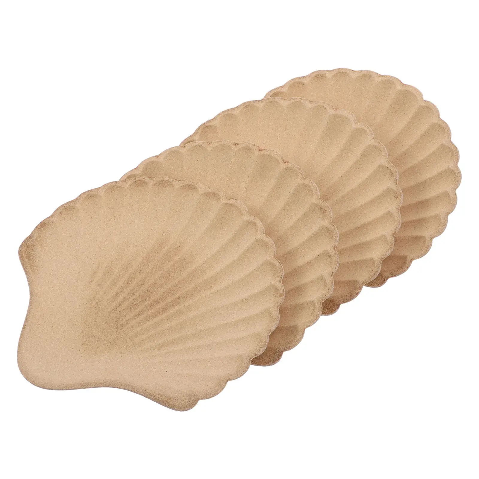 4Pcs Shell Shaped Ceramic Jewelry Storage Tray Conch Design Ring Dish Necklace Organizer Coffee Table Tray Home Decor Present