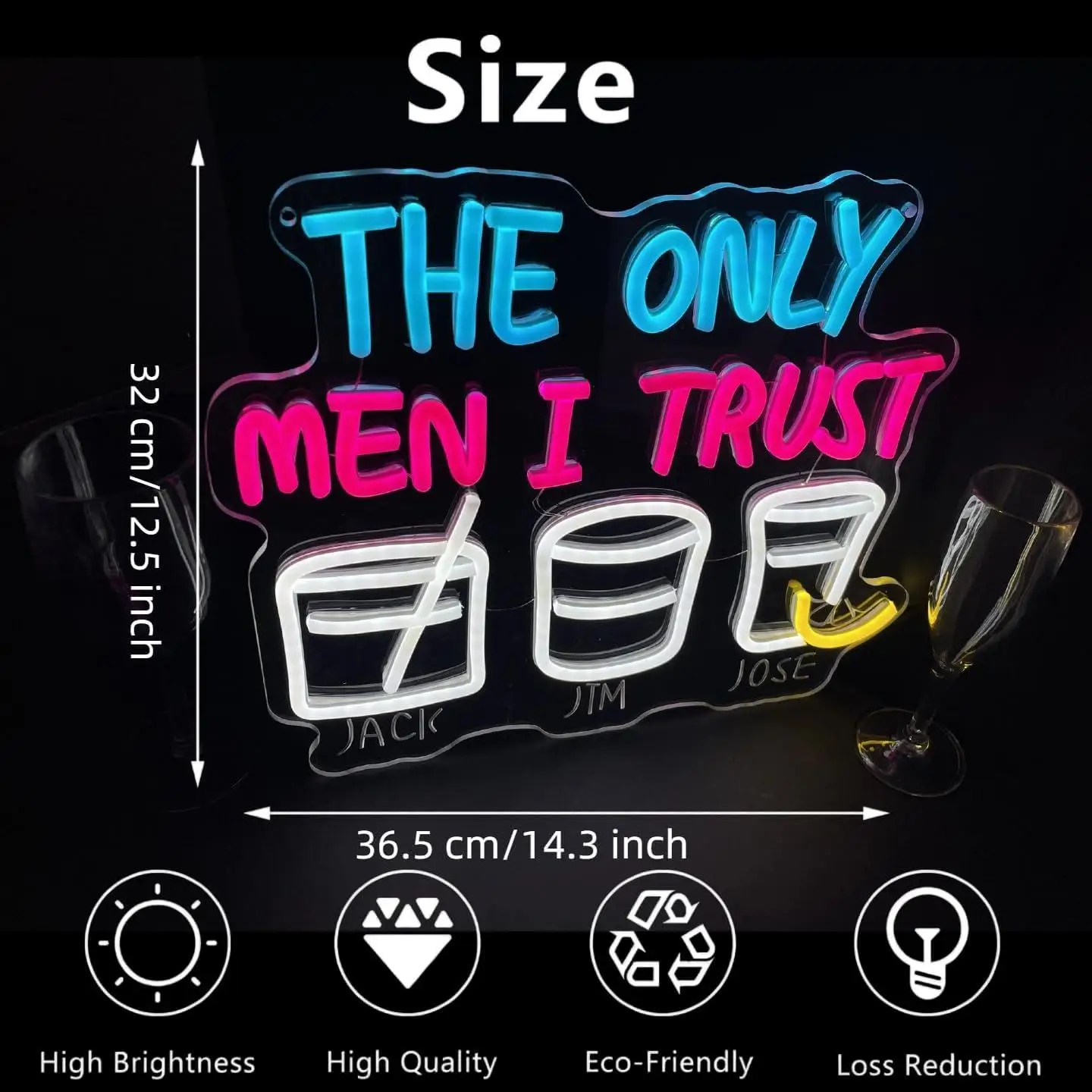 Neon Sign 'The Only Man I Trust' - usage example