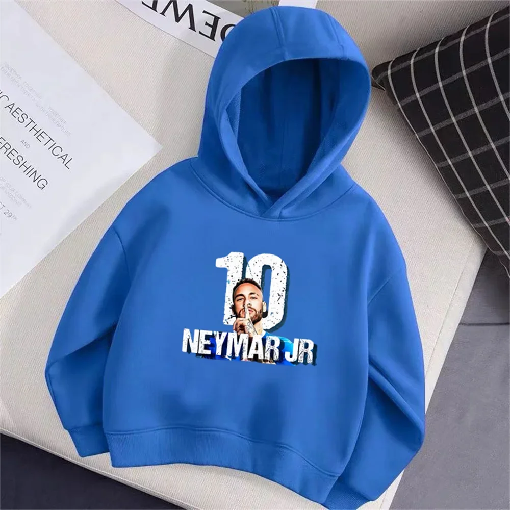 Boys and Girls Hooded Sweatshirts, Cartoon, Anime, Football Star Printed Streetwear, Fashionable Tops, Children's Gifts