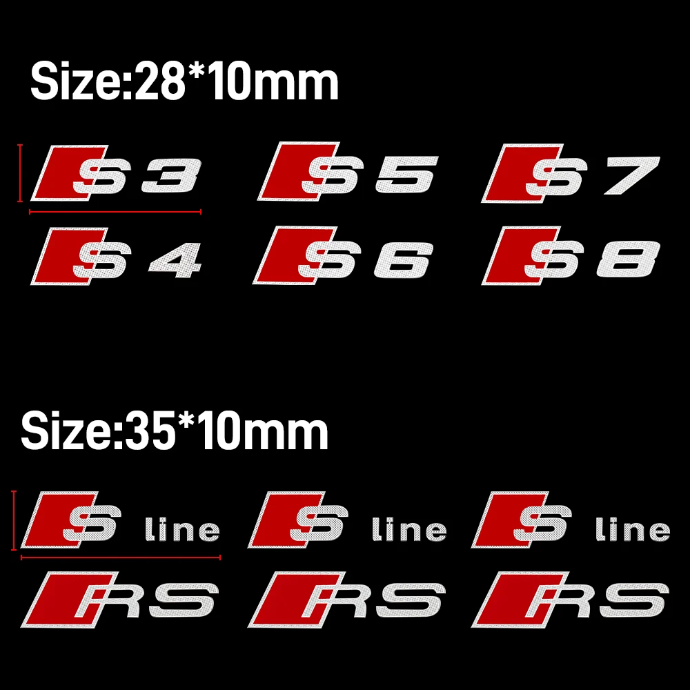 2/5/10 Stück Auto-Innenaufkleber Zentralsteuerungs-Dekore Emblem-Abzeichen Ventilkappen für Audi S line TT A4 B8 B6 A3 8P A6 C7 C8 A5 Q4 Q7