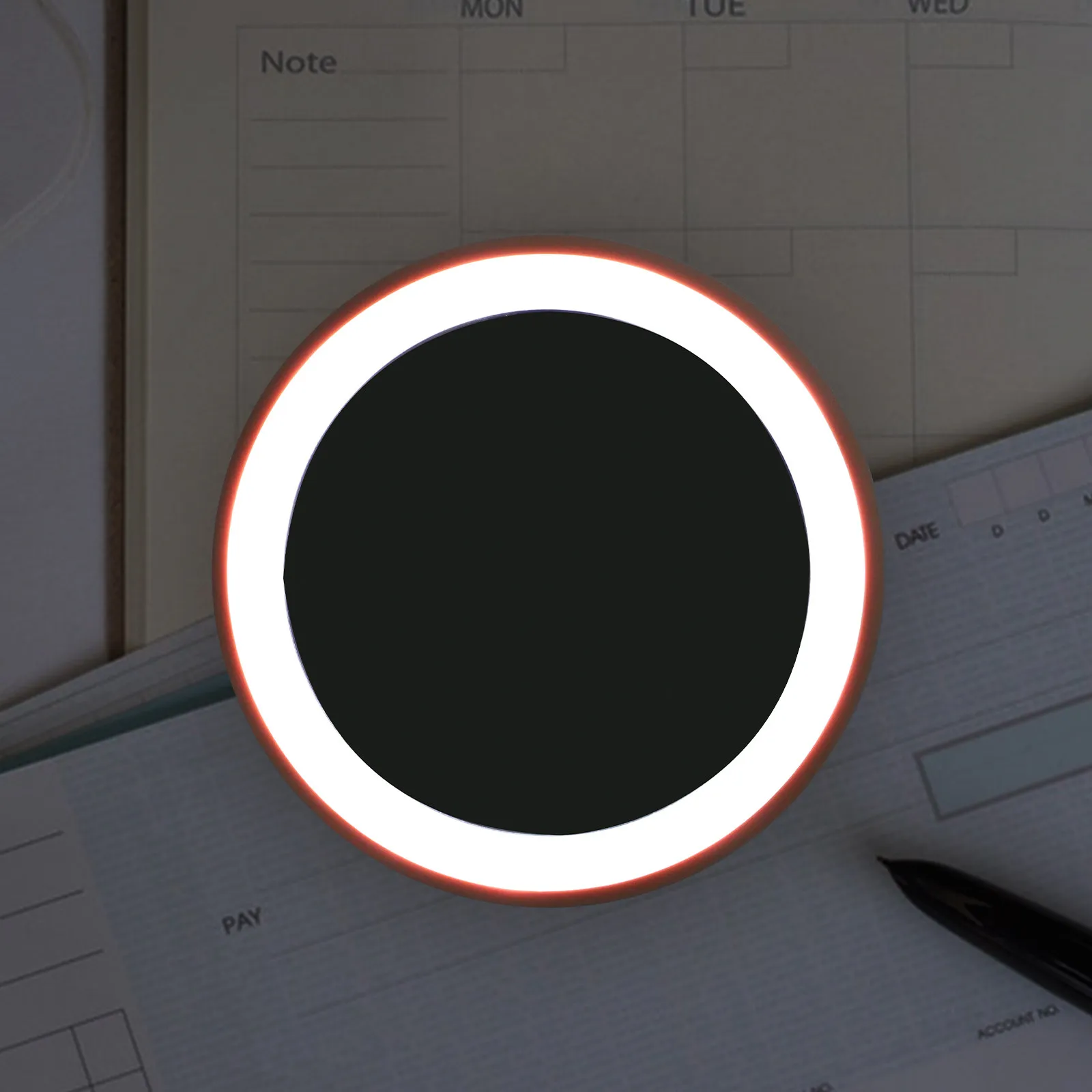 

Компактное светодиодное зеркало для макияжа, маленькое круглое портативное карманное зеркало для путешествий, персональное зеркало с USB-зарядкой