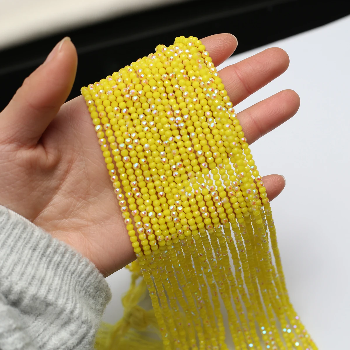 3mm Lemon Yellow Natural Spinel Loose Beads Semi-Precious Stone 38cm Strand For DIY Jewelry Making Bracelet Necklace Accessories