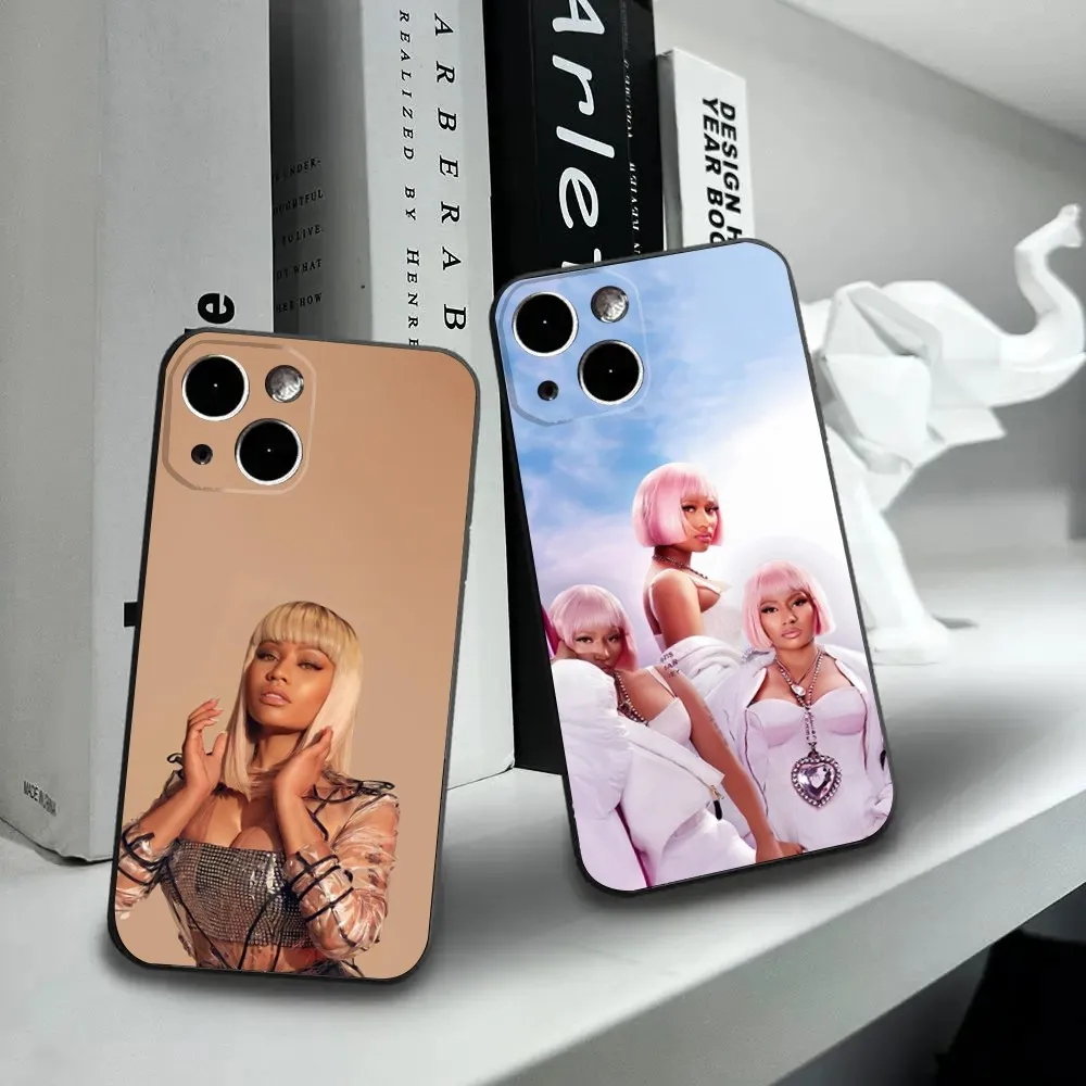 N-Nicki Singer M-Minaj Phone Case For iPhone16,15,14,13,12 Mini 11 Pro XR,X,XS,MAX 7,8 Plus Silicone Cover Soft Black