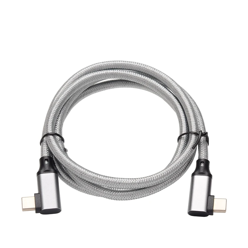 Cable USB 3,2 tipo C Gen 2, línea de ángulo recto de 10Gbps, Cable corto de carga rápida PD 4K 60Hz para más dispositivos tipo C