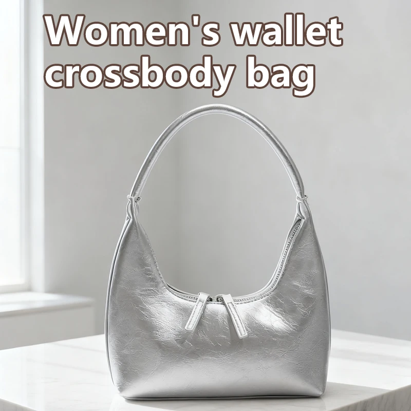 

2025 new women's pu leather waterproof underarm bag unique design single shoulder handbag hobo bag Korean version ins small bag