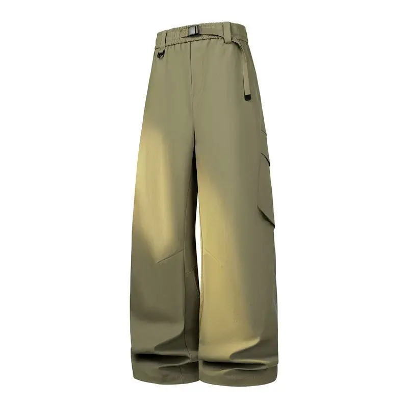 

Повседневные мужские рабочие брюки свободного кроя с прямыми штанинами, модные молодежные брюки с высокой талией, весна-осень