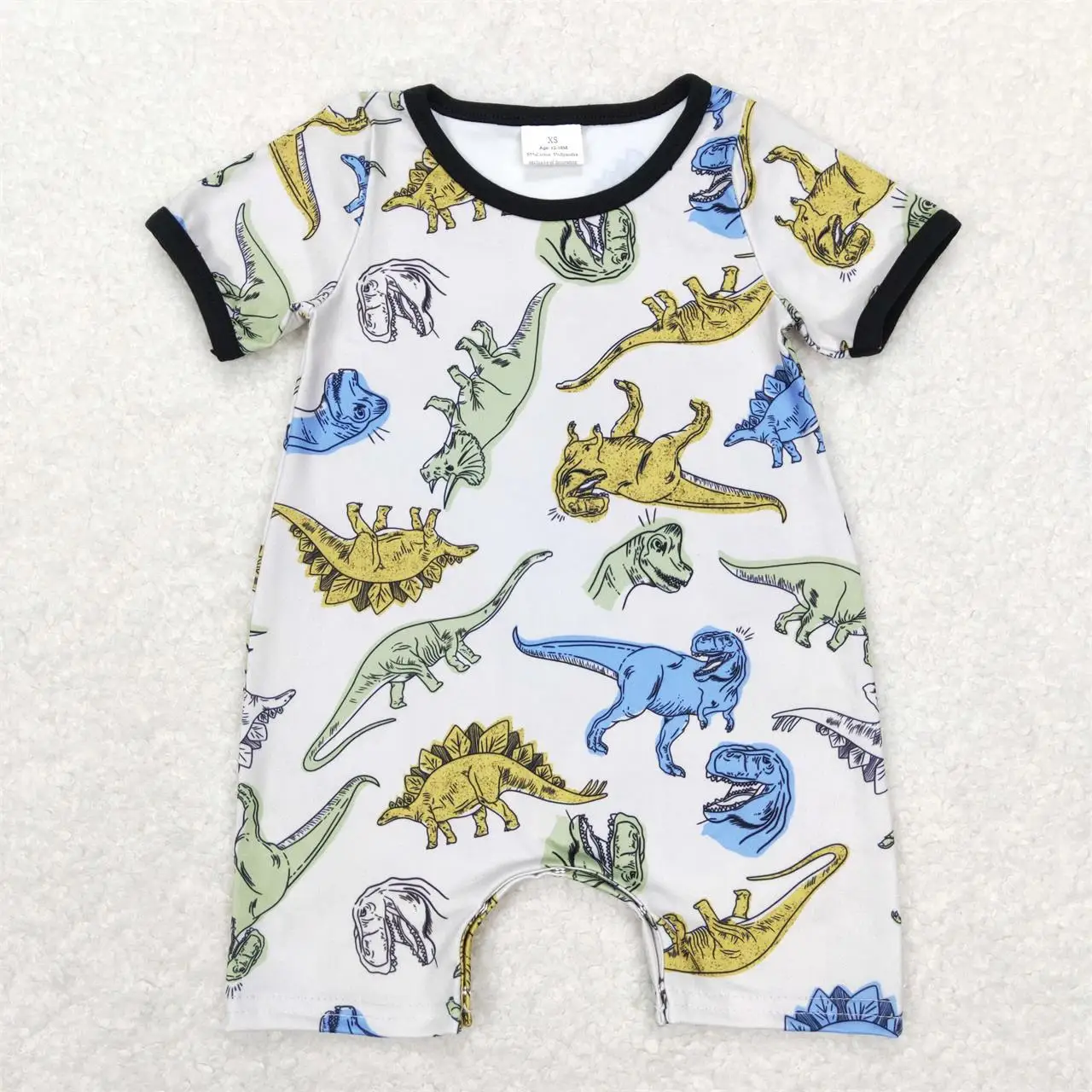 

Wholesale Toddler One-piece Dinosaurs Romper Newborn Baby Boy Summer Kids Children Short Sleeves Clothing