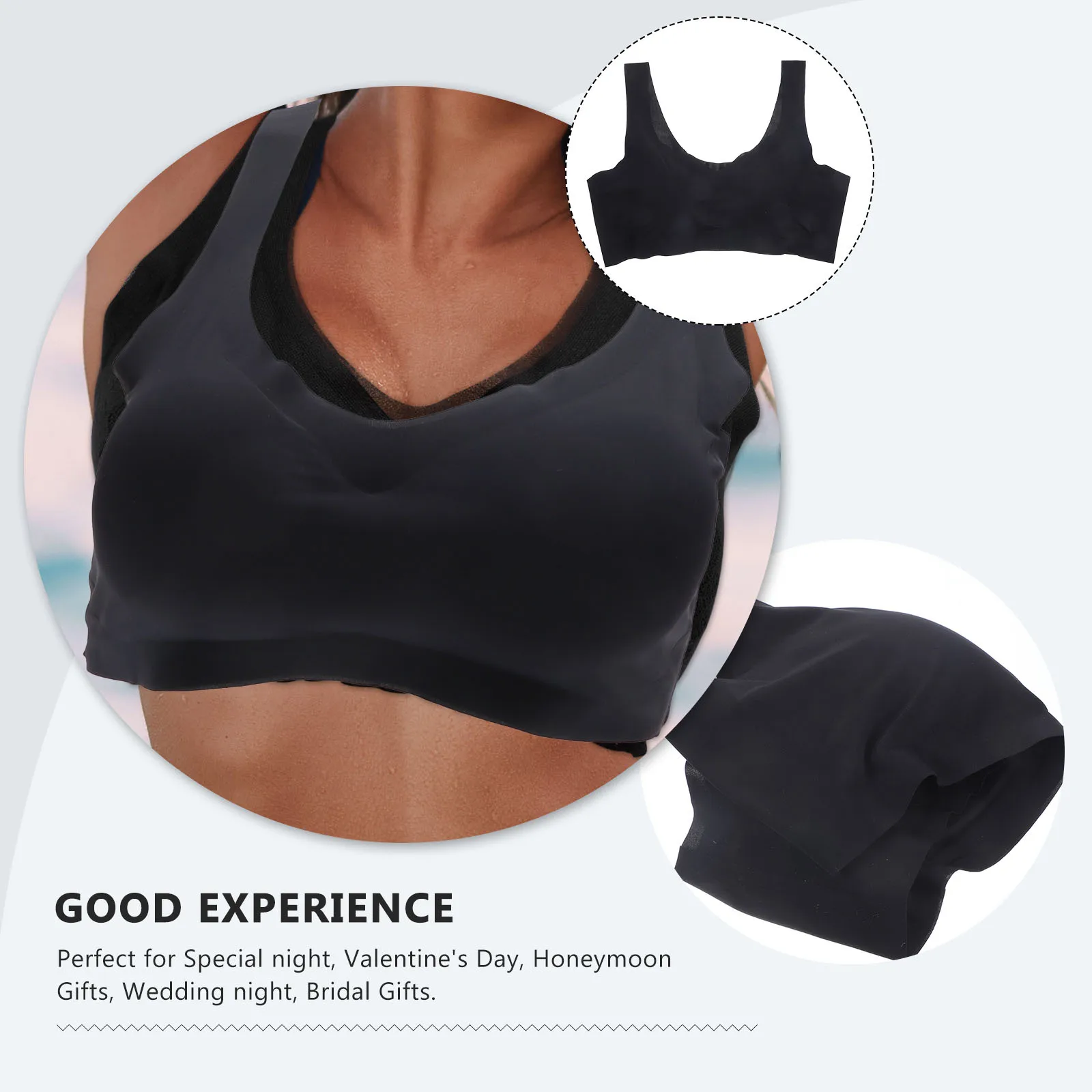 

Seamless Black Xl Lace Women Comfortable Soft Breathable Push Up Non Deformable Adjustable Strap Elegant Brassiere For Lady