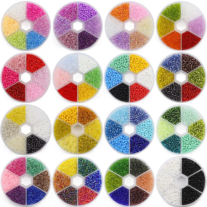 Boxed 3mm Glass Seed Beads Kit Bracelet Making Small Beads Assortment Colors Craft Loose Beads For Jewelry Making DIY Art Crafts