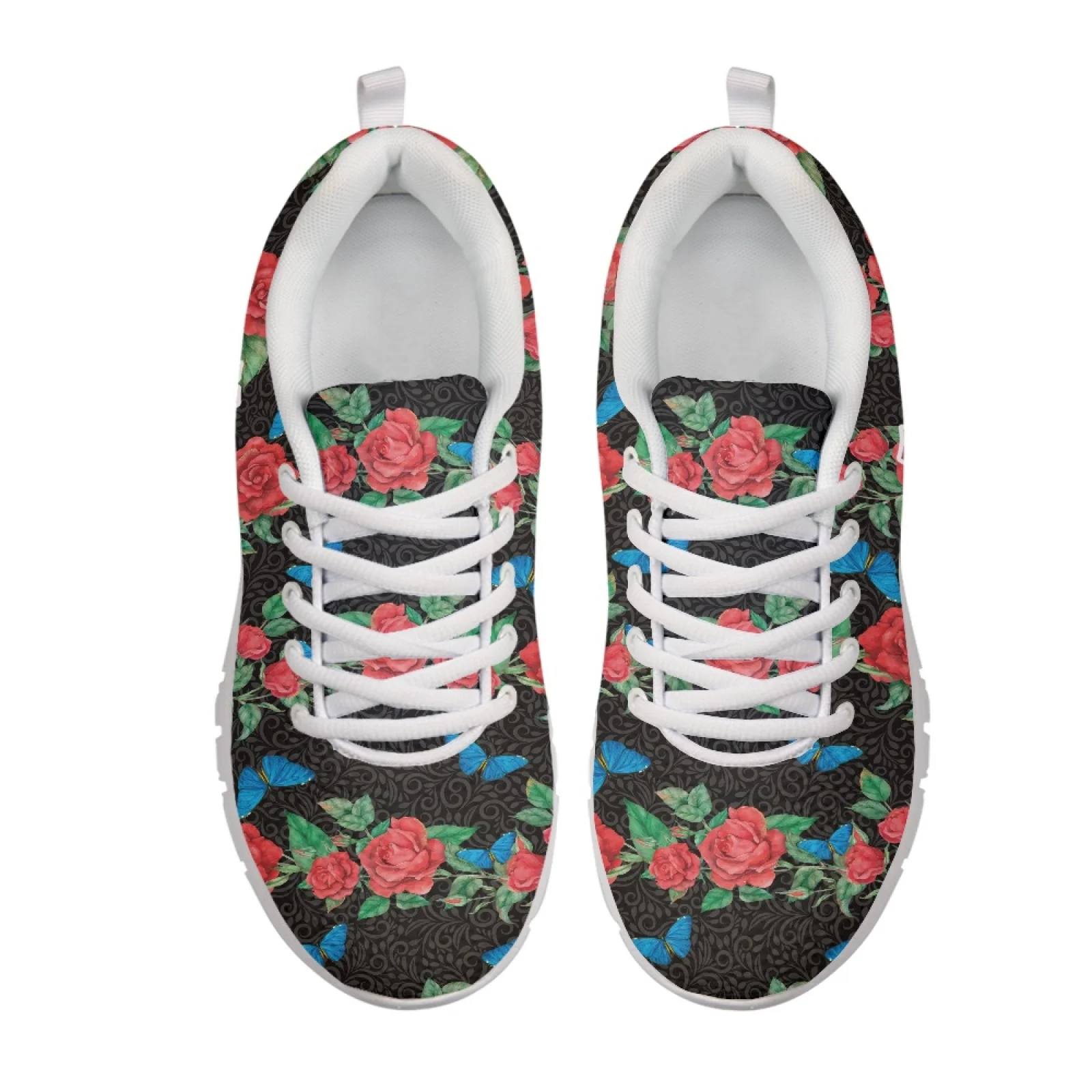 Coloranimal Red Rose Butterfly Low Top Athletic Sport Shoes Mesh Running Sneakers for Jogging Walking, 2026 Trending Trainers