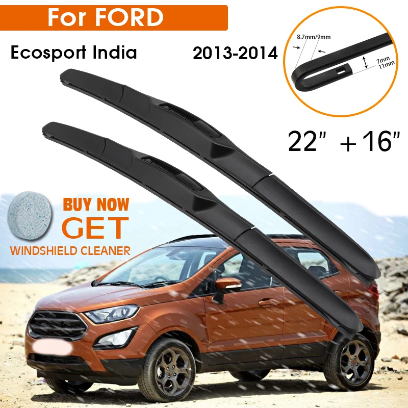 

Car Wiper For FORD Ecosport India 2013-2014 Windshield Rubber Silicon Refill Front Window Wiper 22"+16" LHD RHD Accessories