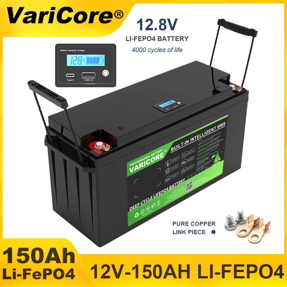12v/12.8V 150AH LiFePO4 バッテリー 14.6V リチウムリン酸鉄電池サイクル USB 3.0 ツーリングカーソーラー風税無料