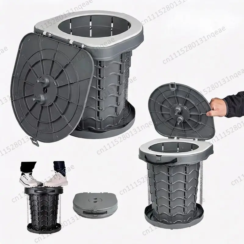 Portable Folding Stool Self-driving Car Emergency Mobile Toilet Durable Plastic Washable Outdoor Camping Hiking