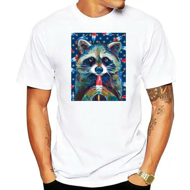 Rocket Raccoon T Shirt Raccoon With ROCKET POP By Robert Phelps T-Shirt Beach Short Sleeves Tee Shirt Cotton Man Tshirt