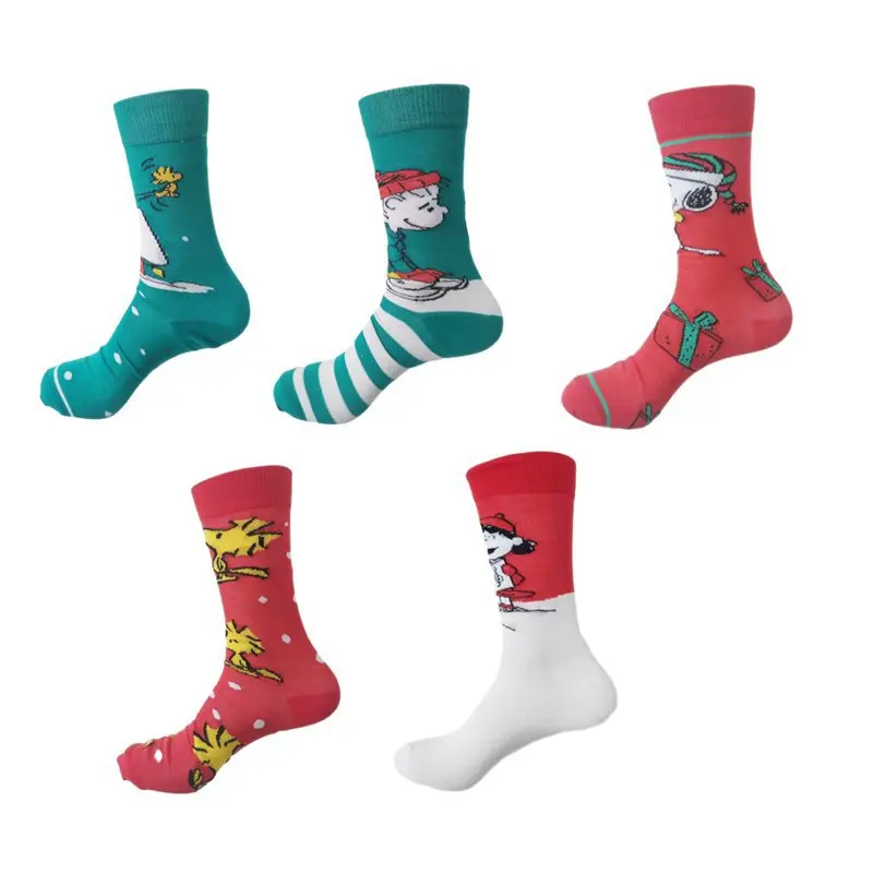 

New Christmas Snoopy Anime Stocking Cotton Sled Socks Fashion Cute Cartoon Couple Casual Socks Boys Girl Gift average size