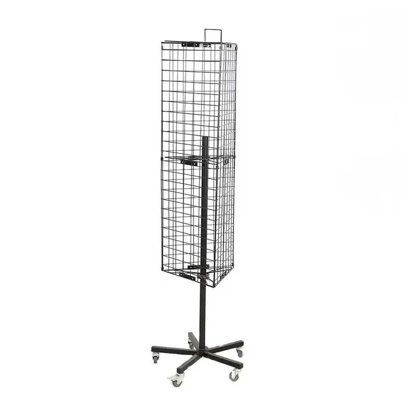 Supermarket linear rotating floor-to-ceiling seven-layer five-layer display hat rack rotating shelf