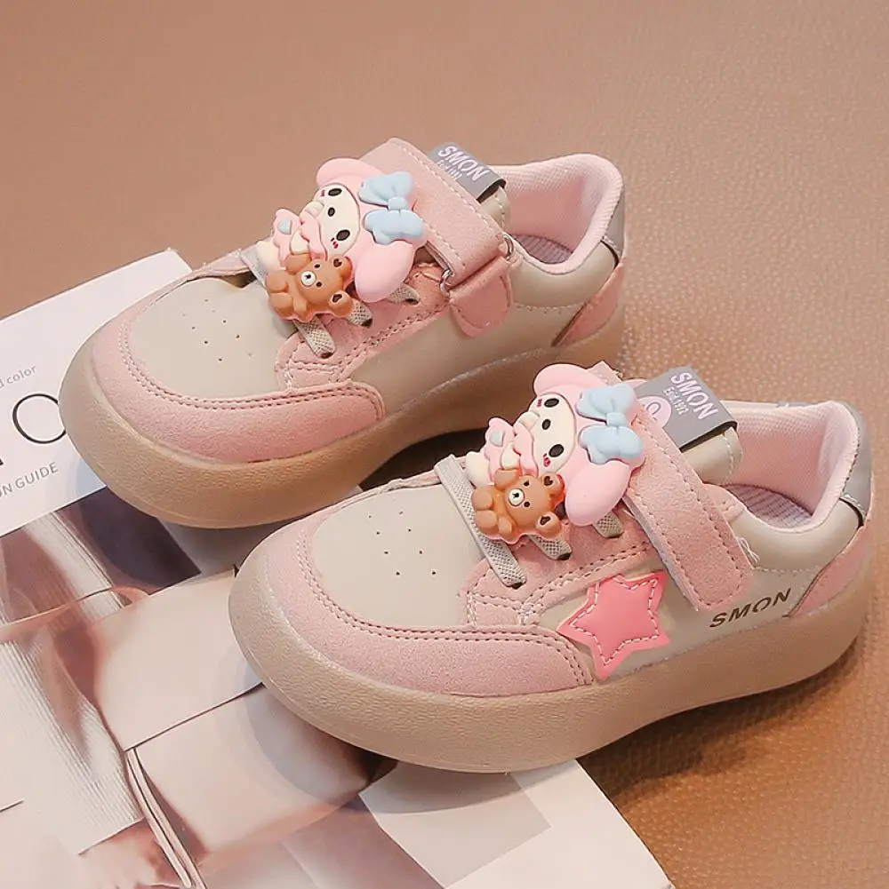 

Детская повседневная обувь Sanrio My Melody, новая дышащая спортивная обувь для девочек, обувь с героями мультфильмов, удобные нескользящие кроссовки