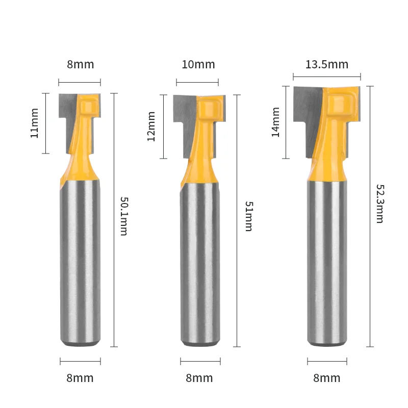 YUSUN 8MM 생크 키홀 비트 목공 밀링 커터, 우드 비트 페이스 밀 카바이드 커터 엔드밀