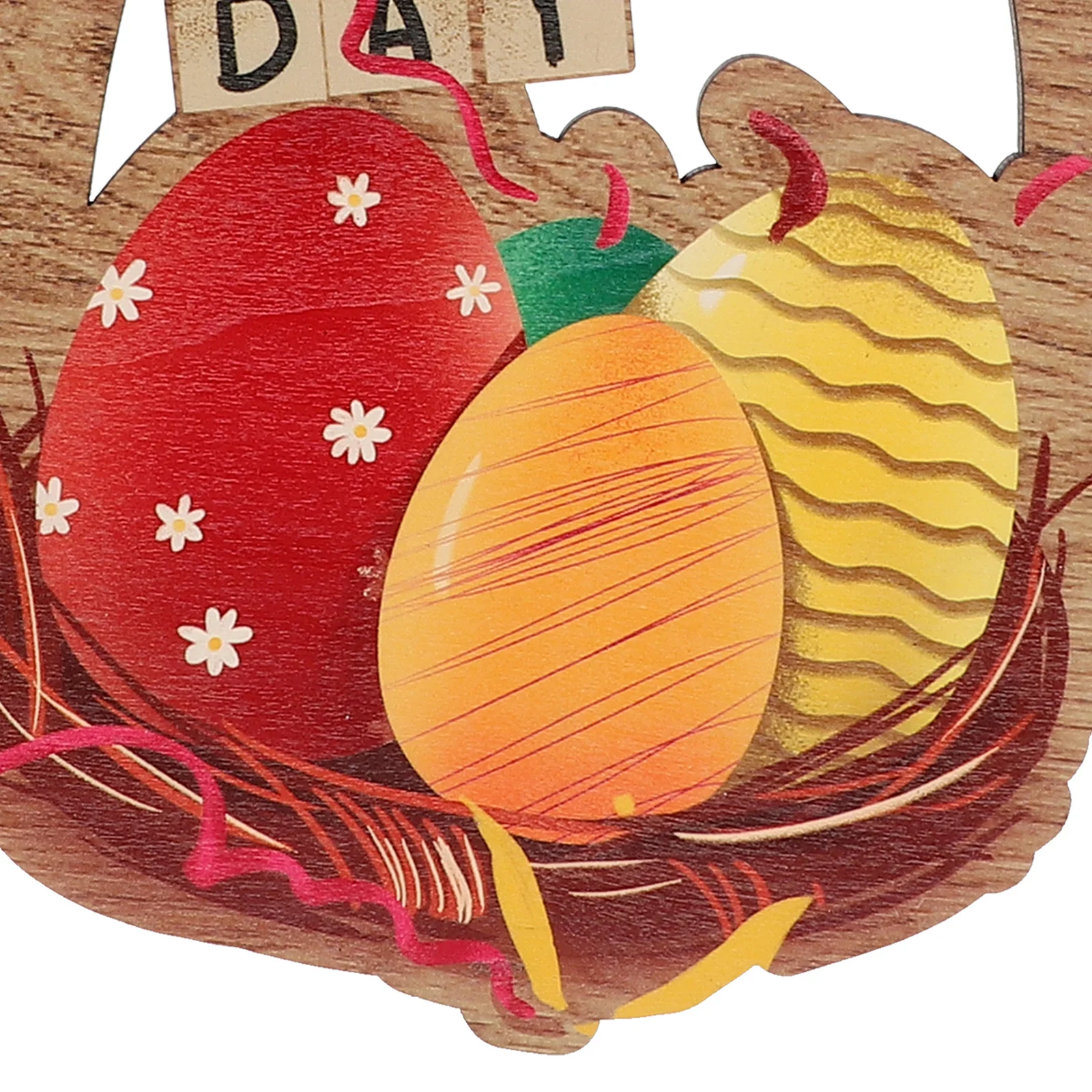 

Wooden Easter Door Sign Handmade Sturdy Material Easter Egg Pattern Front Door Hanging Sign Plaque Festival Decor
