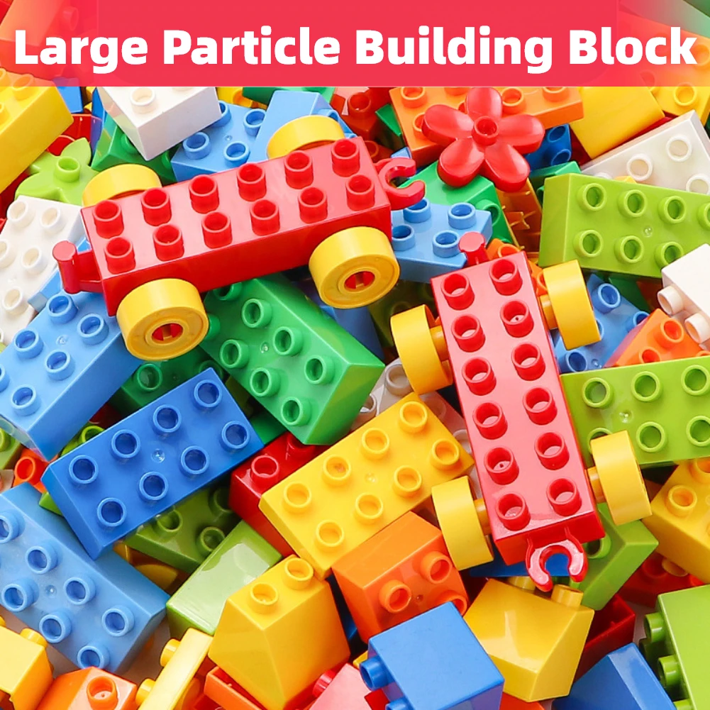 70/200pcs DIY Toys Large Partical Creative Building Block Basic Brick Educational Assembled Puzzle Fit Legoeds Gift for Kids