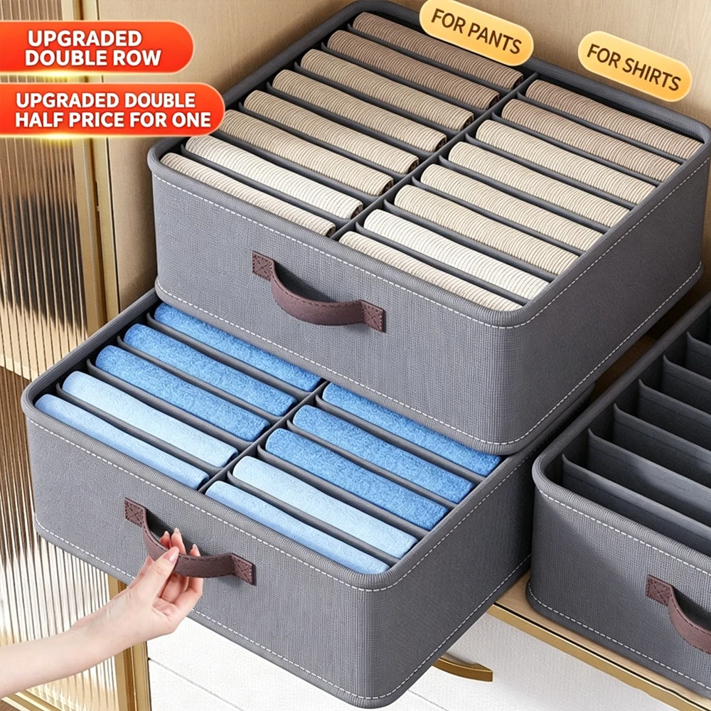 Thickened 16/24 Grids Wardrobe Organizer Foldable Drawer Pants Storage Box Shirt Storage Closet System for Home Organization