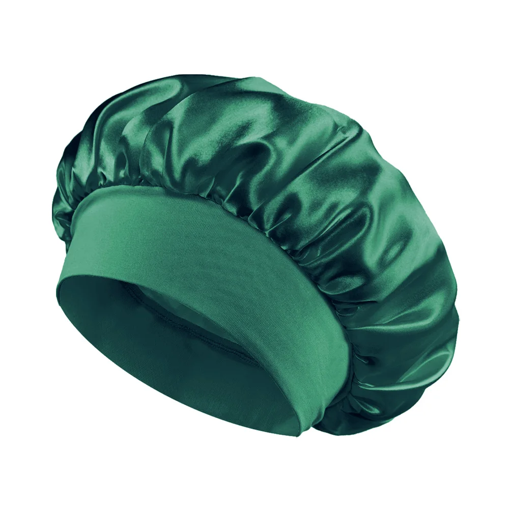 Kinder Mädchen Jungen Satin Nacht Schlaf Kappe Breites Band Elastische Turban Motorhaube Haarpflege Beanie Schlummertrunk Schal Bandana Kopfbedeckung Kinder – Detail 6