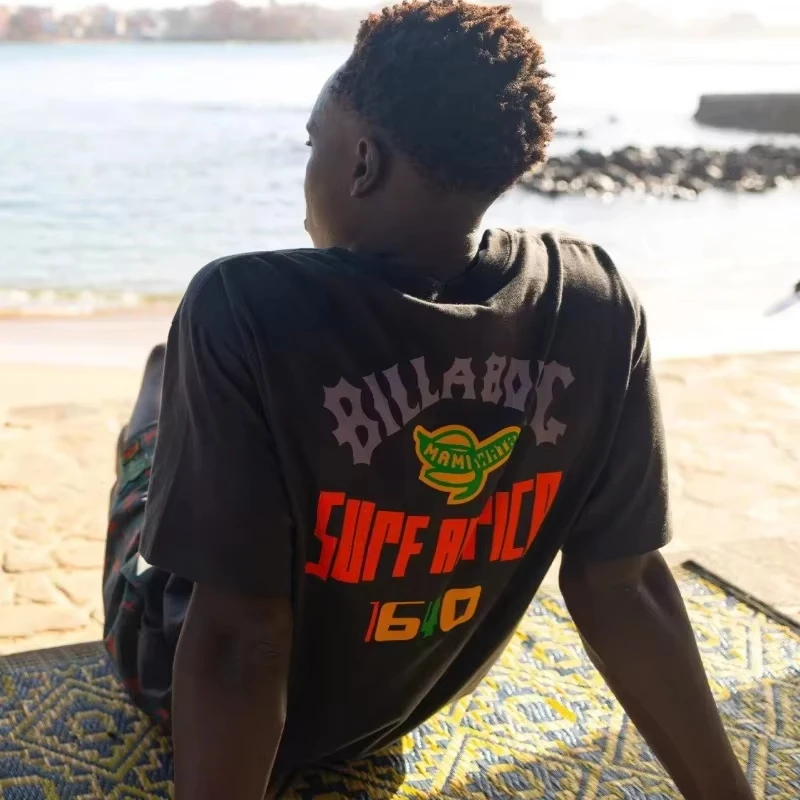 

2025 New Summer Billa-bong T-shirt Men Women Plus Size Casual Short Sleeve Crew Neck Cotton Tee Unisex Fashion Streetwear Top