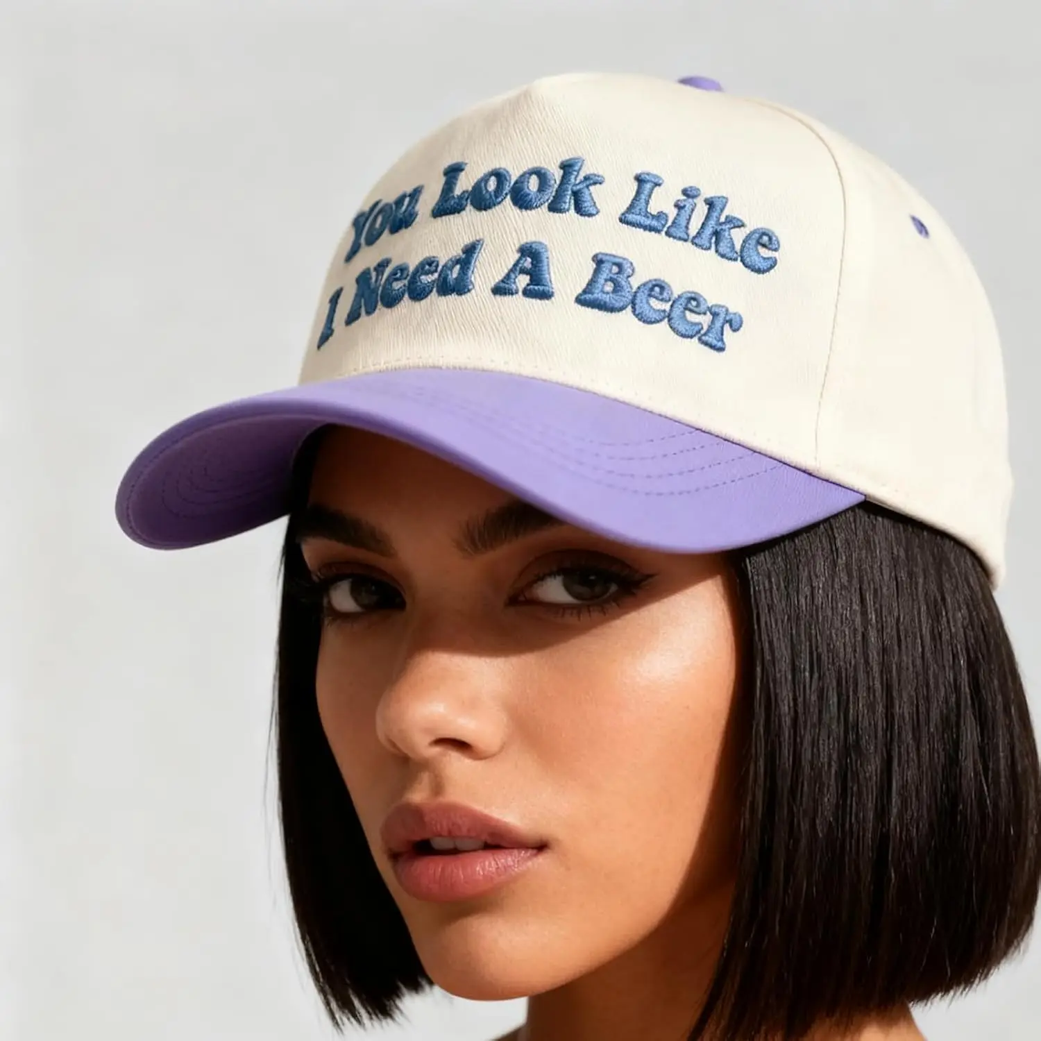 Funny Gag Trucker Hat You Look Like I Need A Beer -Embroidery Funny Hats Adjustable Baseball Cap for Men Women Black