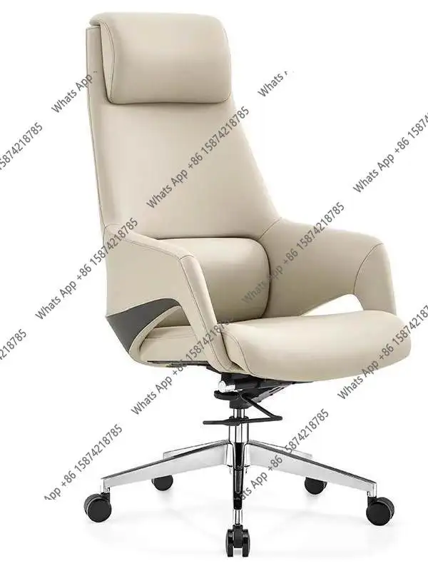 Italian minimalist book chair high-end microfiber leather leather home office chair can lift solid wood computer chair