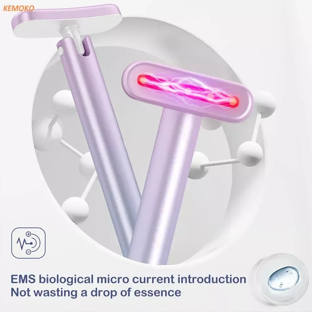 EMS Microcurrent Face Lifting Device Facial Wand Eye Neck Massager Red Light Skin Tightening Anti Wrinkle Skin Care Beauty Tool